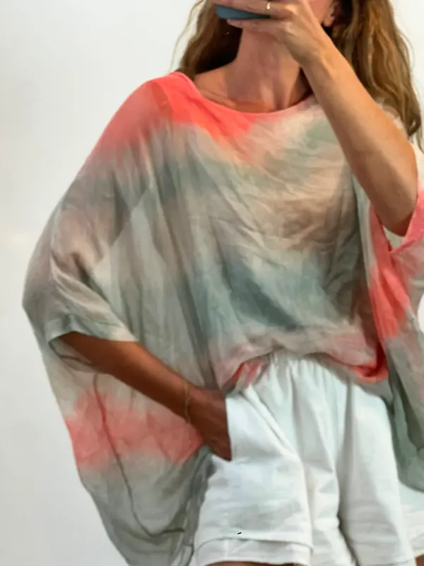 Top seda tie dye vaporoso
