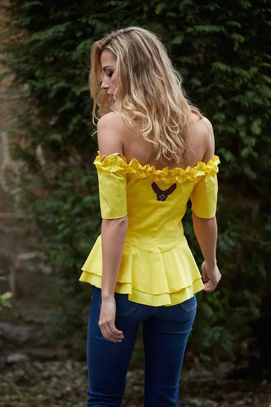 Top volantes amarillo
