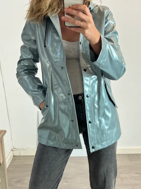 TOPSHOP. Chubasquero impermeable gris T.38