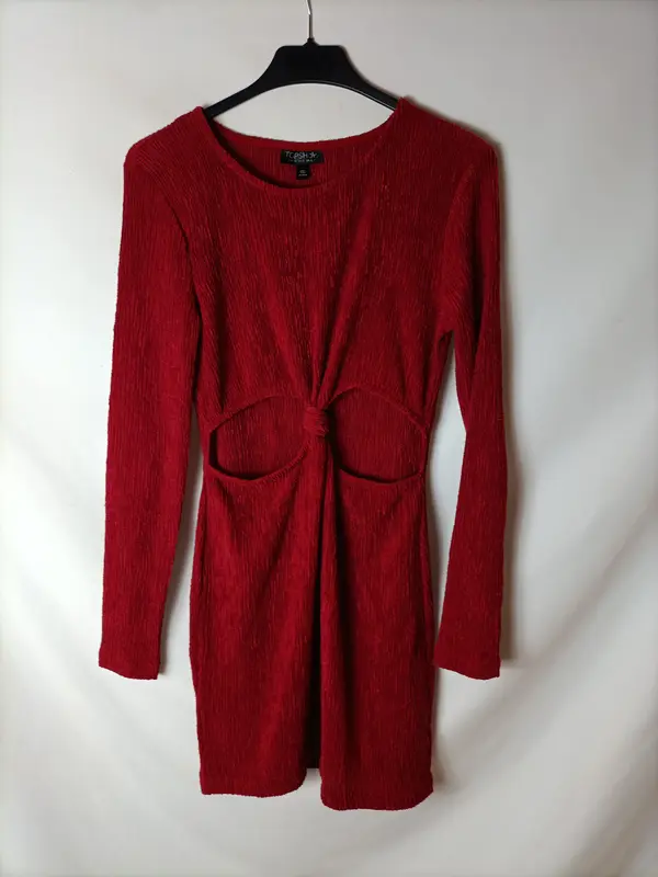 TOPSHOP.Vestido elástico rojo T.36