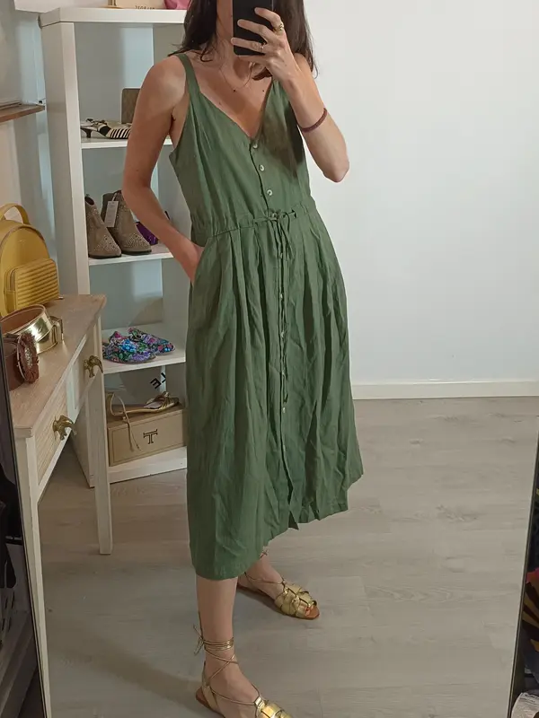 TOWERS BY ANDREA. Vestido midi verde T.m