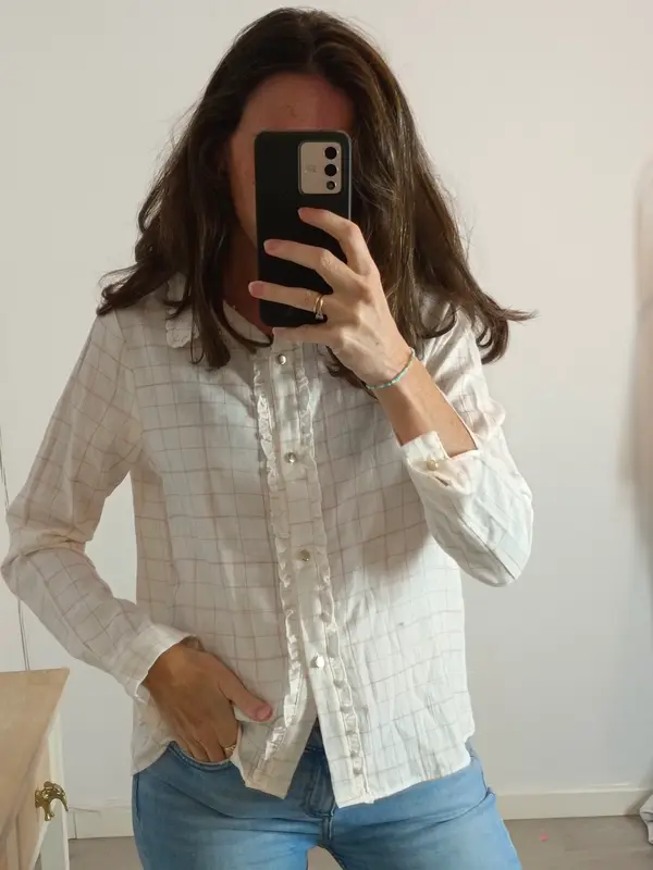 TRIANA BY C. blusa beige cuadros T.36