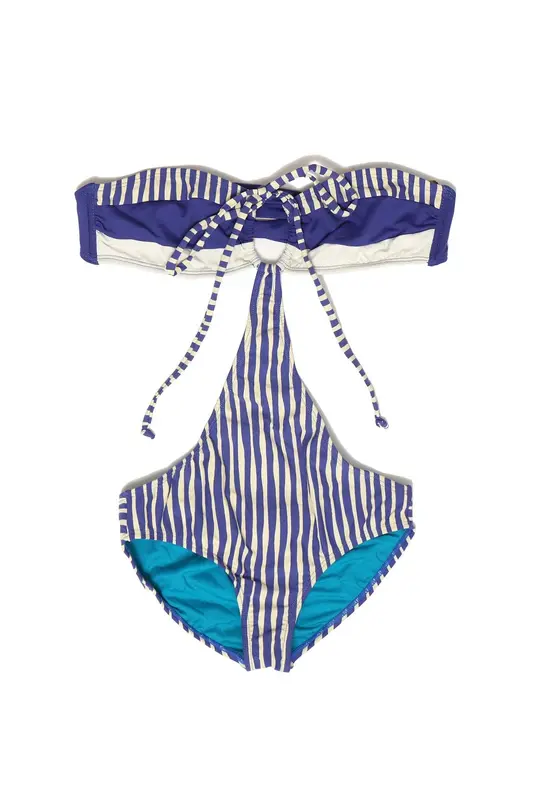 TRIKINI MUJER AZUL RAYITAS