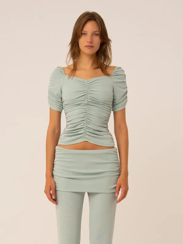 Turquoise Persephone Draped Top