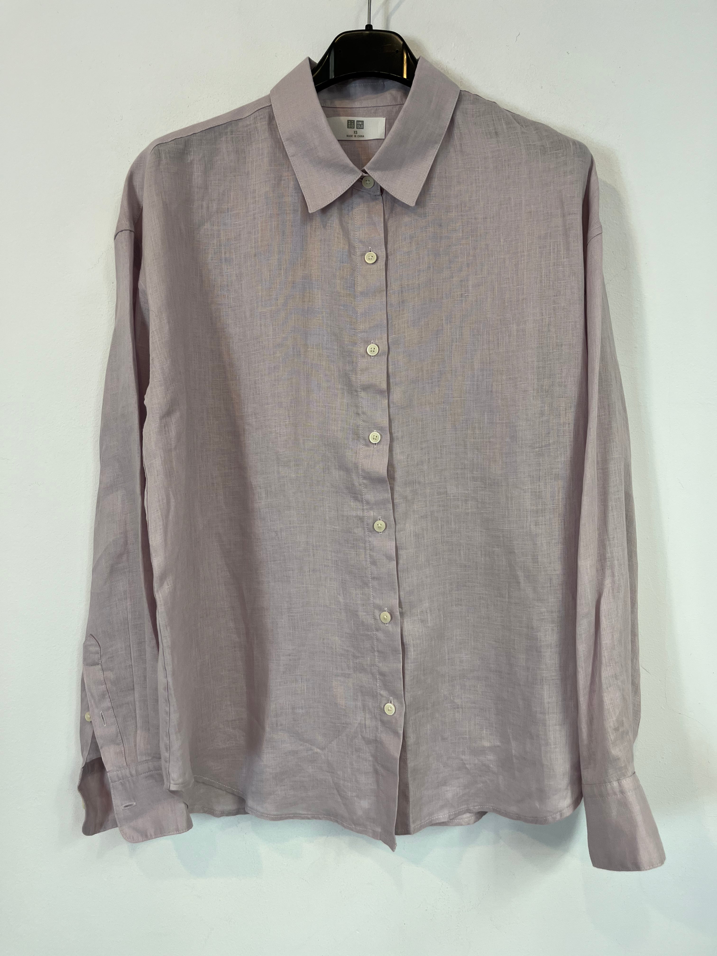 UNIQLO. Blusa lino color malva. T XS