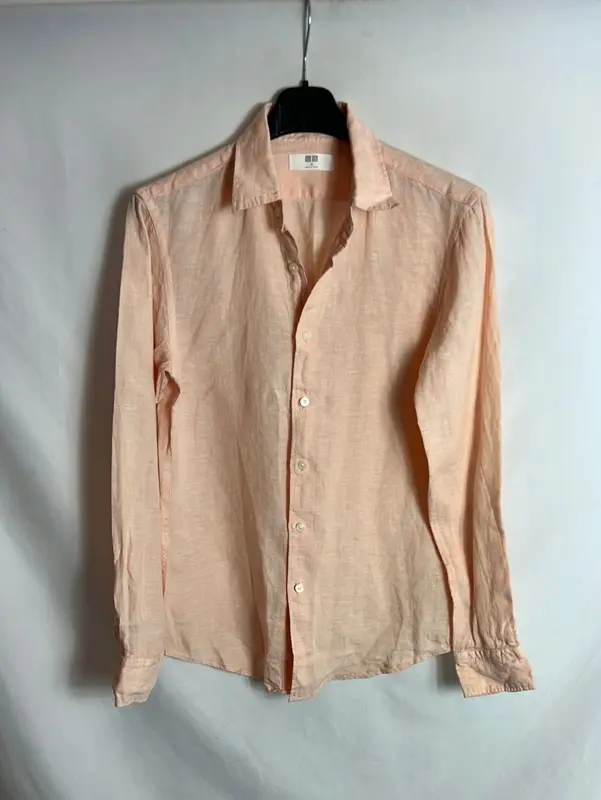 UNIQLO. Camisa lino color pastel jaspeado. T XS