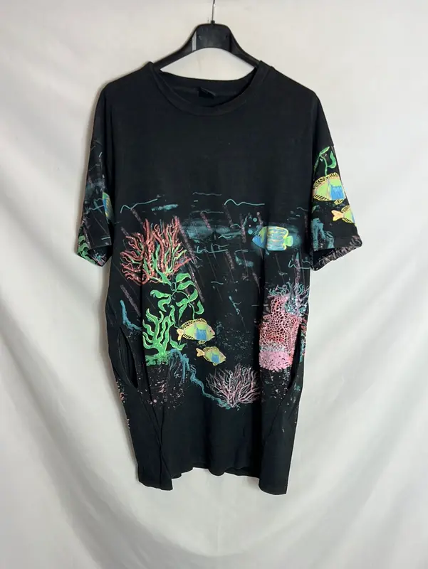 URBAN OUTFITTERS . Vestido corto dibujos peces. T S