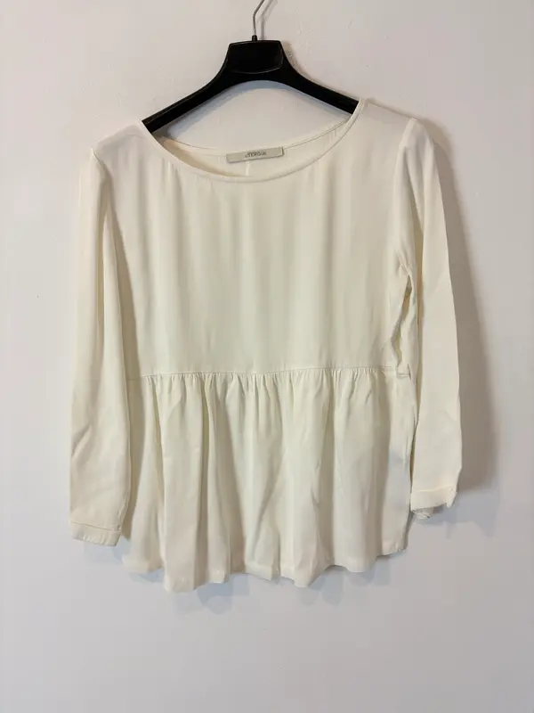UTERQÜE. Blusa blanca fluida. T S