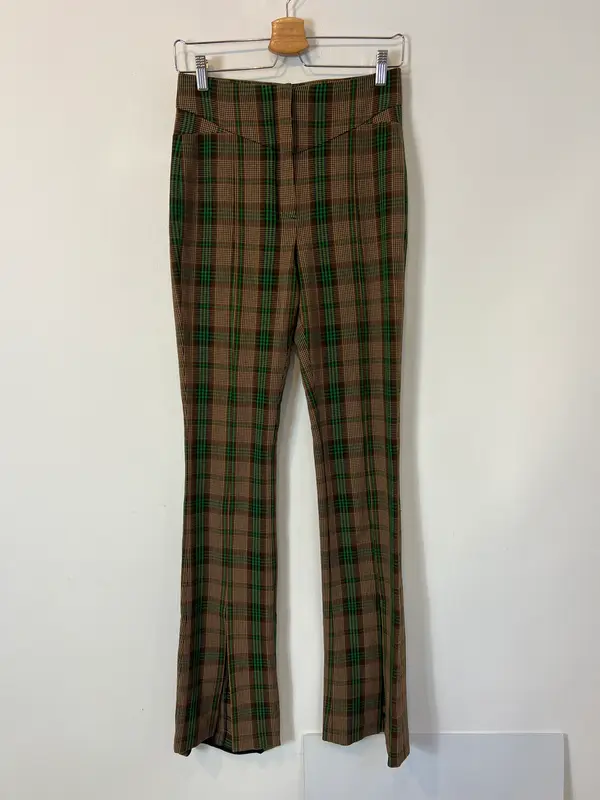 UTERQÜE. Pantalón cuadros aberturas