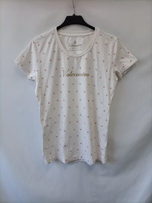 VALECUATRO. camiseta blanca puntitos T.L