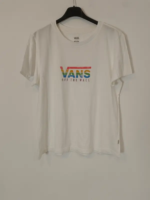 VANS. Camiseta blanca letras T.l