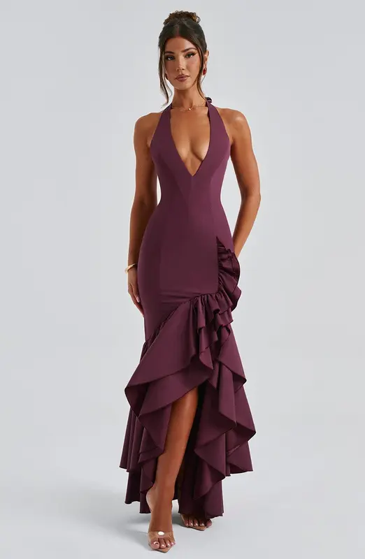 VERONIQUE MAXI DRESS - LACA CEREZA