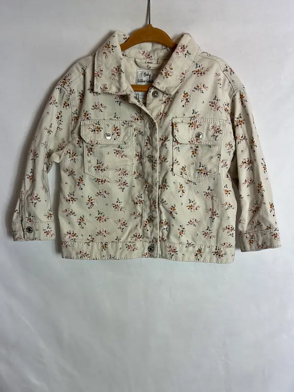 VERTBAUDET. Chaqueta denim flores. T 2 años