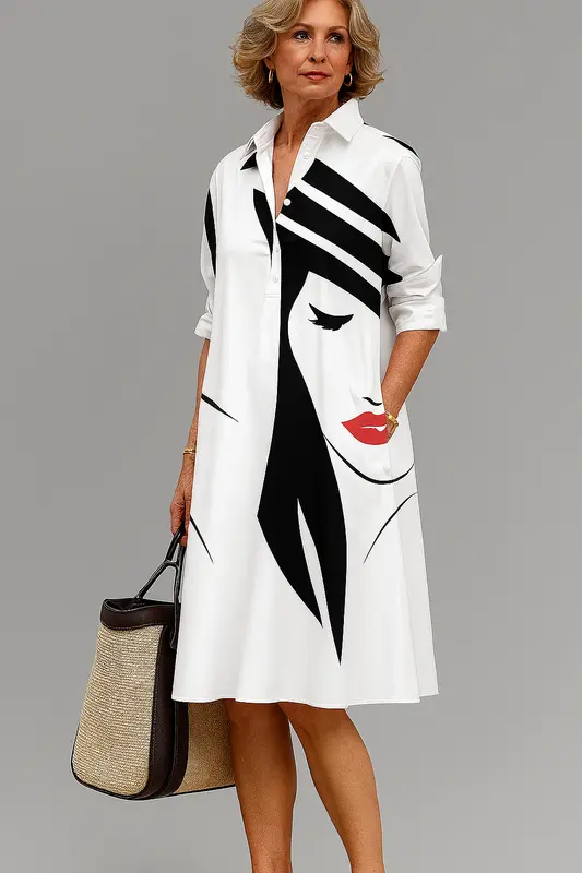 Vestido Alma™ | Vestido midi artístico de estilo elegante