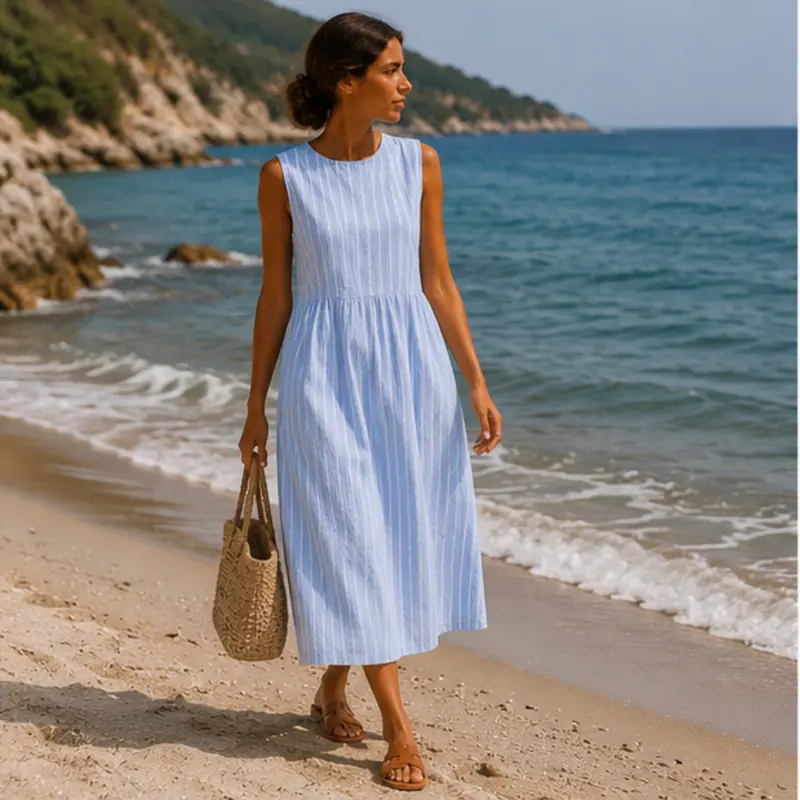 Vestido Ana™ | Midi marinero fresco y elegante