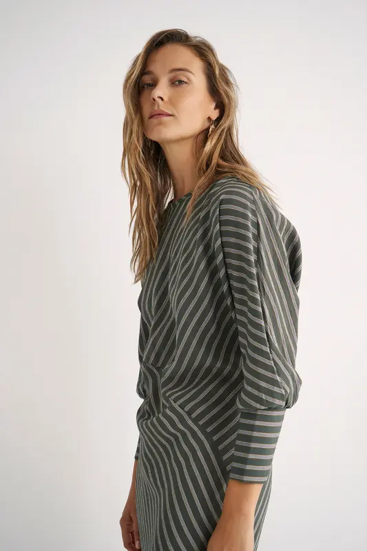 Vestido Berta Green stripes