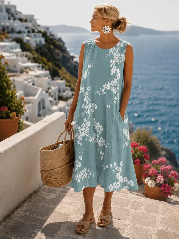 Vestido Blanca™ | Midi floral suave y fresco