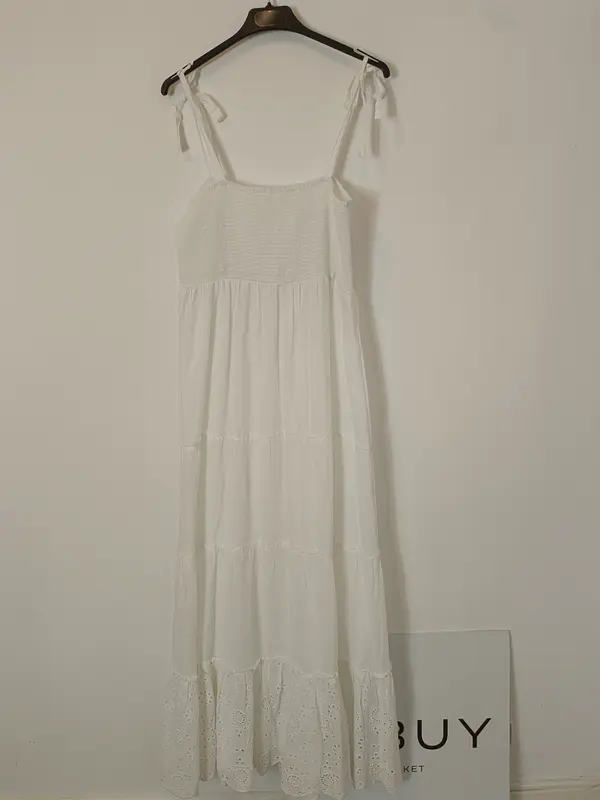 Vestido blanco largo nido abeja Tu(s)