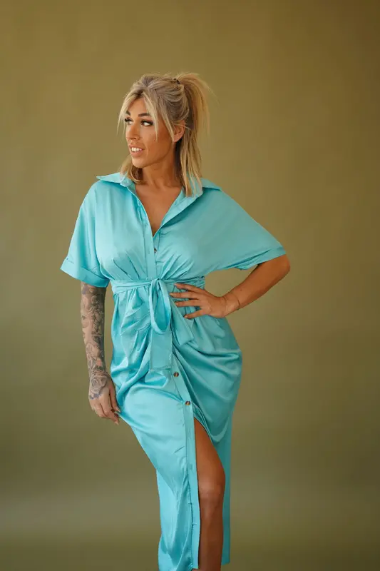 Vestido camisero Azul