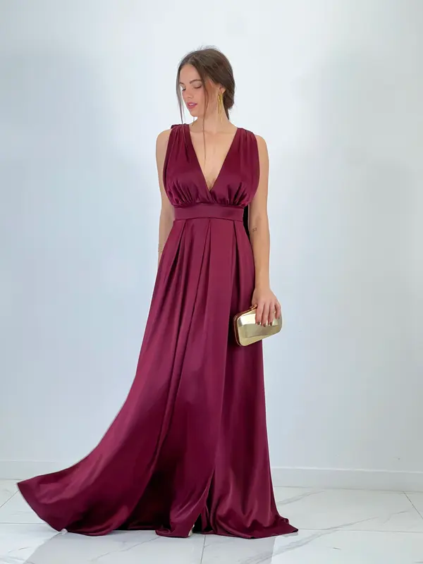 Vestido capa espalda cruzada Jena
