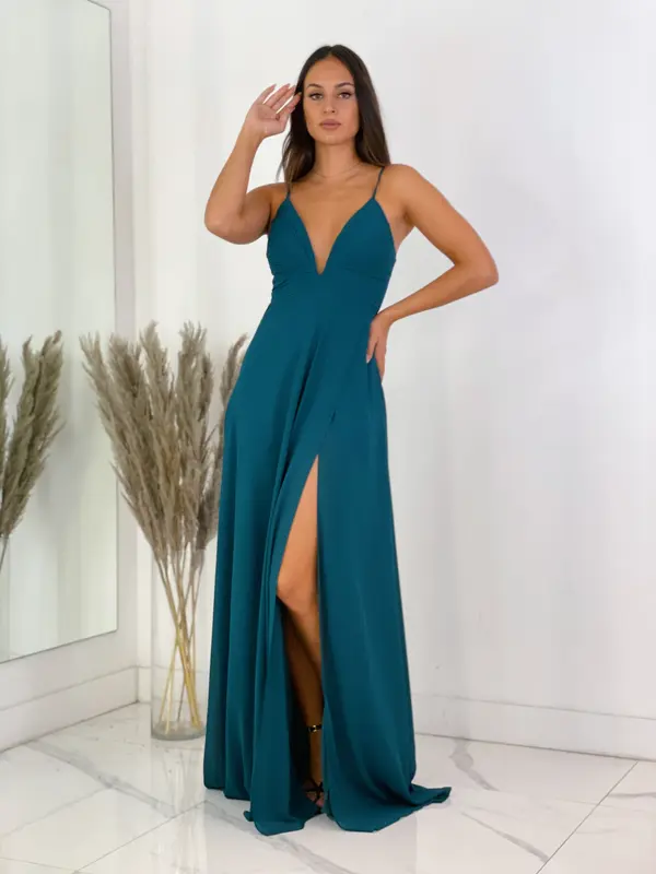 Vestido ceremonia Escote V