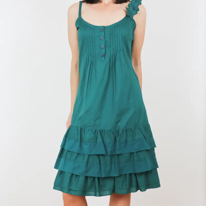 Vestido color verde de tirantes