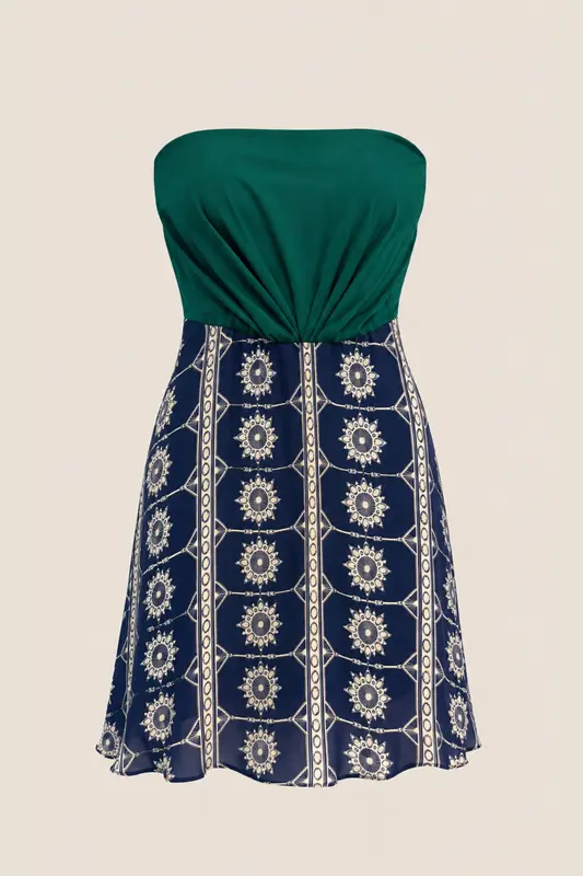 Vestido Corto Bicolor