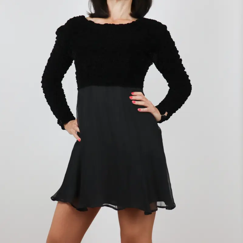 Vestido corto negro coctel Daniel Hetcher