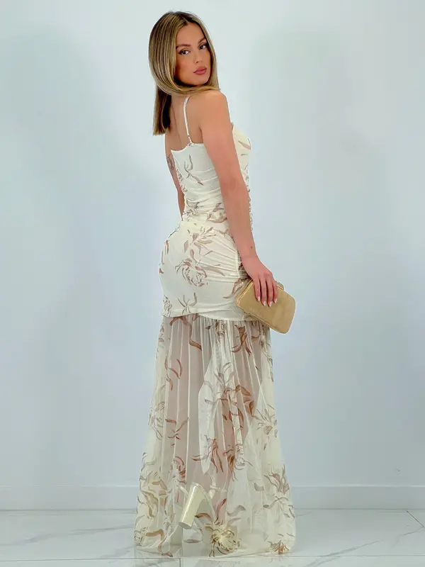 Vestido estampado tul Charlotte