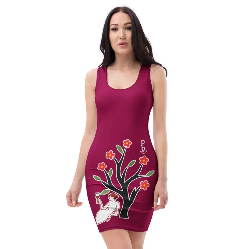 Vestido flor & vino morado