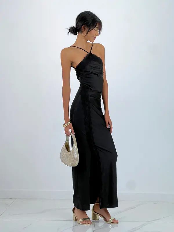 Vestido halter lencero