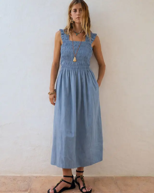 Vestido ISLA Light blue stripes