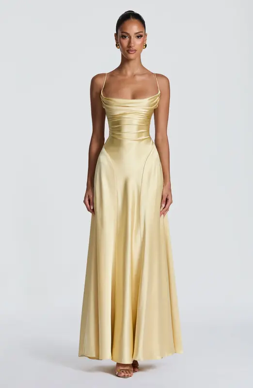 VESTIDO LARGO ADELINA - LIMÓN