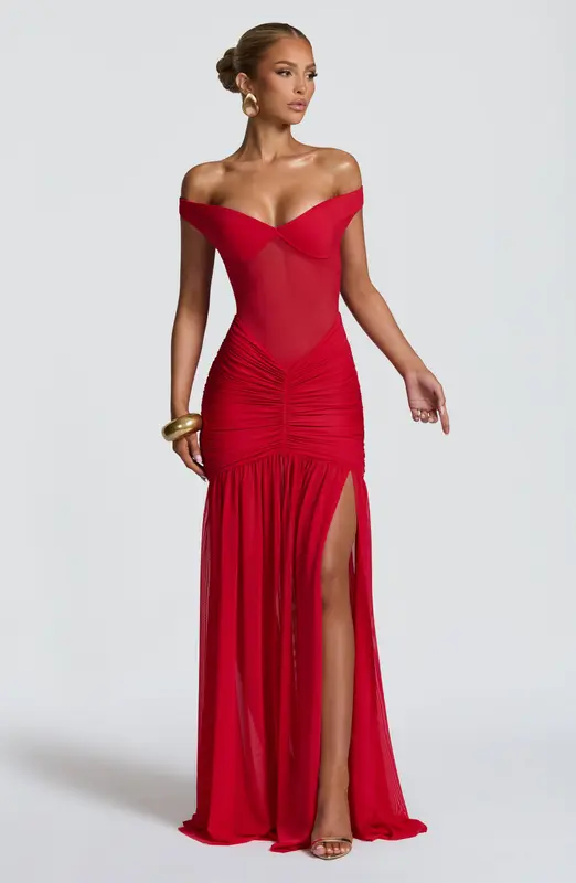 VESTIDO LARGO ALAIA - ROJO