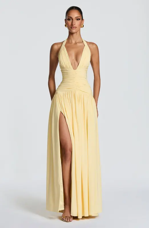 VESTIDO LARGO AMARIS - LIMÓN