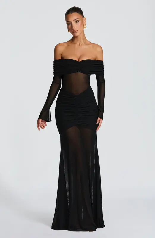 VESTIDO LARGO ARLENA - NEGRO