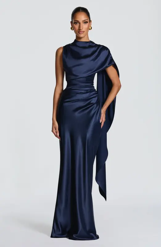 VESTIDO LARGO AVENDRA - AZUL MARINO