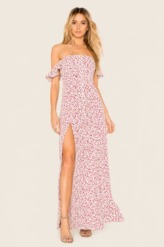 Vestido Largo Bardot Sweet Cherry Pie