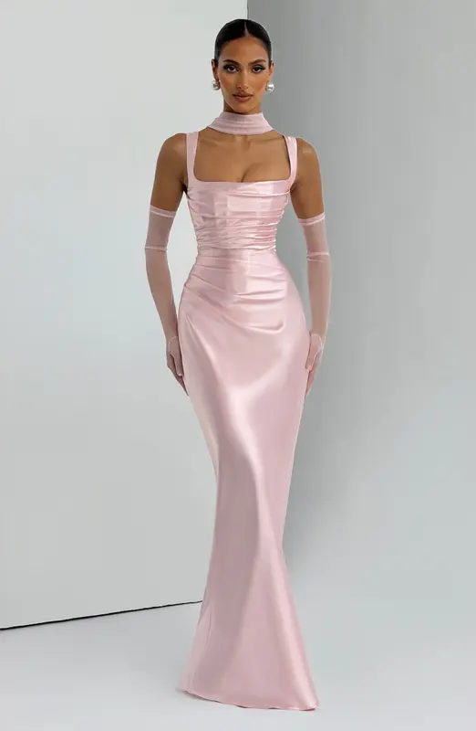 VESTIDO LARGO CALANTHE - ROSA PALO