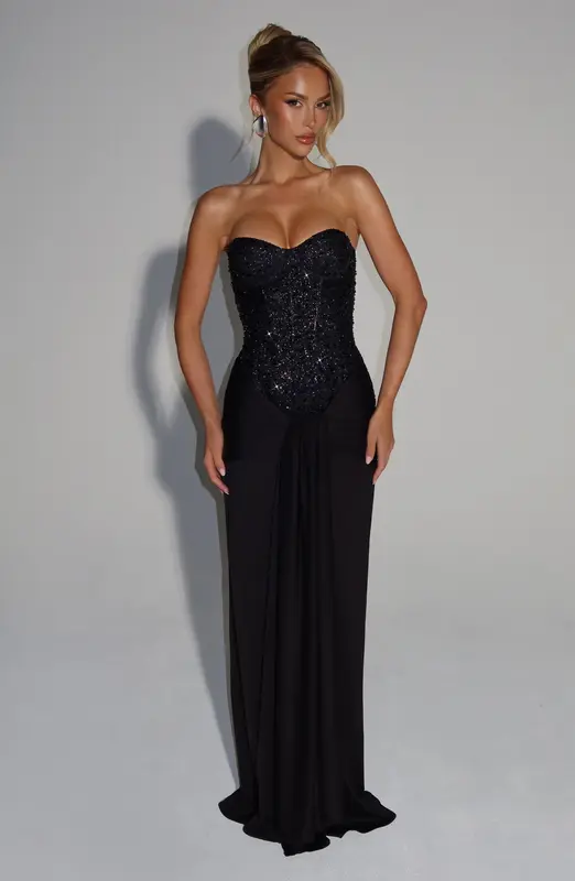 VESTIDO LARGO CARINA - NEGRO