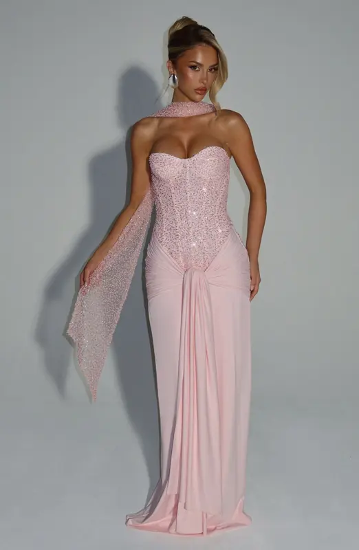 VESTIDO LARGO CARINA - ROSA PALO