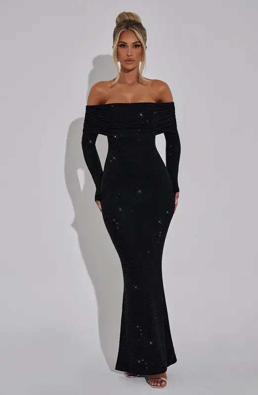 VESTIDO LARGO CHIPRE - NEGRO