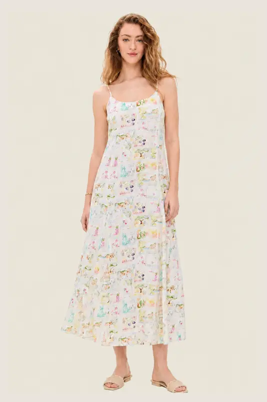 Vestido Largo Coastal Postcard
