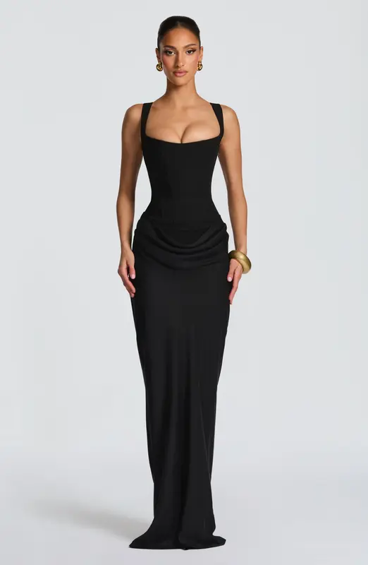 VESTIDO LARGO CORNELIA - NEGRO
