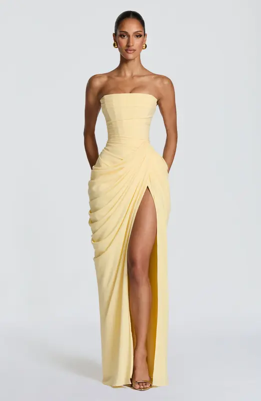 VESTIDO LARGO CYRA - LIMÓN