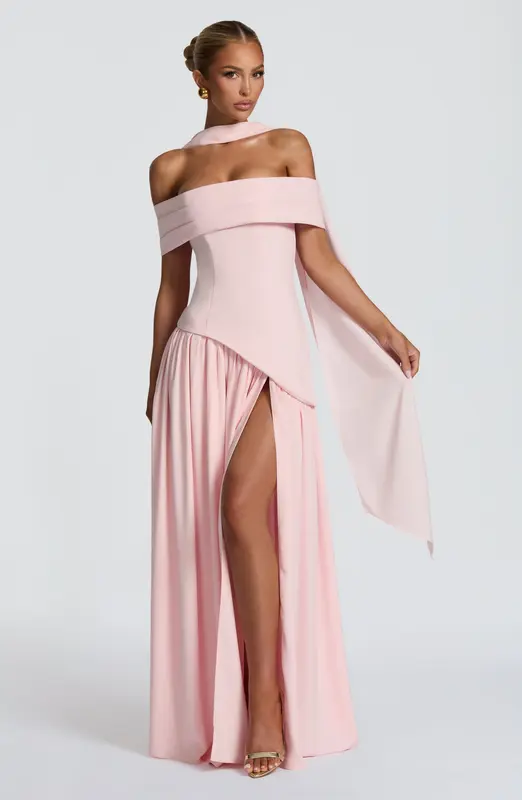 VESTIDO LARGO DELILAH - ROSA PALO