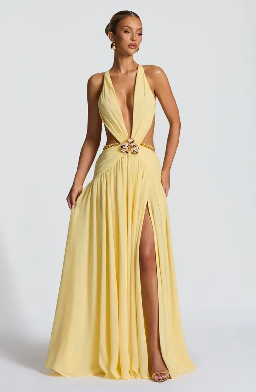 VESTIDO LARGO INDIANNA - LIMÓN