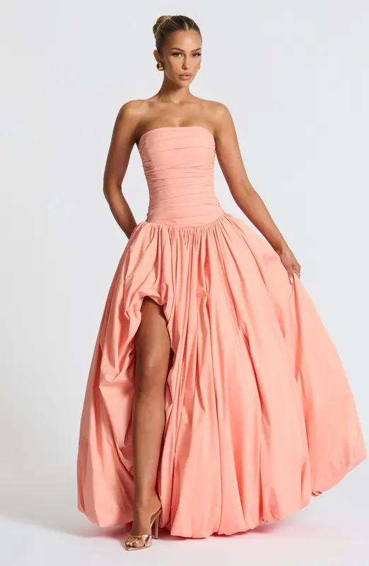 VESTIDO LARGO JILLIAN - MELOCOTÓN