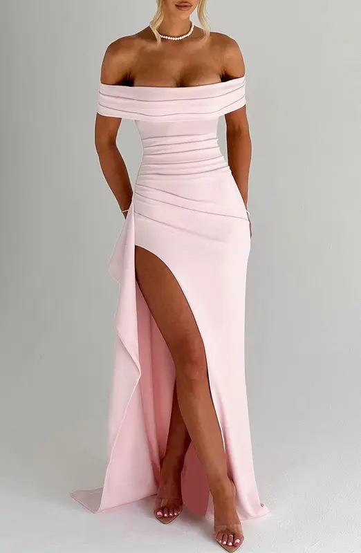 VESTIDO LARGO JOYCE - ROSA EMPOLVADO