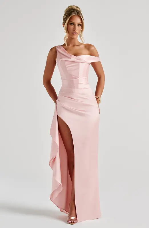 VESTIDO LARGO JULIENE - ROSA PALO